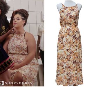 NWT Joie Halter Tie Round neckline Back Keyhole Summer Maxi Dress w/ Pockets XS